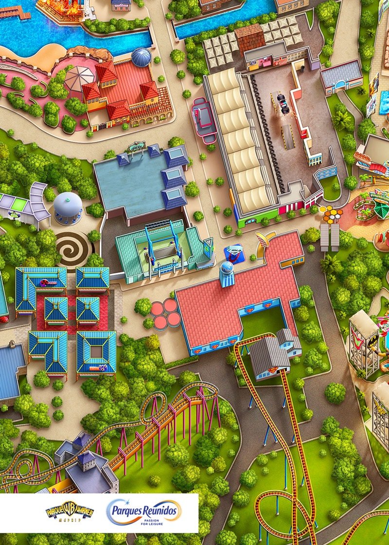 Warner Park | Parques Reunidos | map illustration design studio